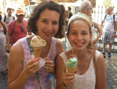 Gelato by the Trevi Fountain